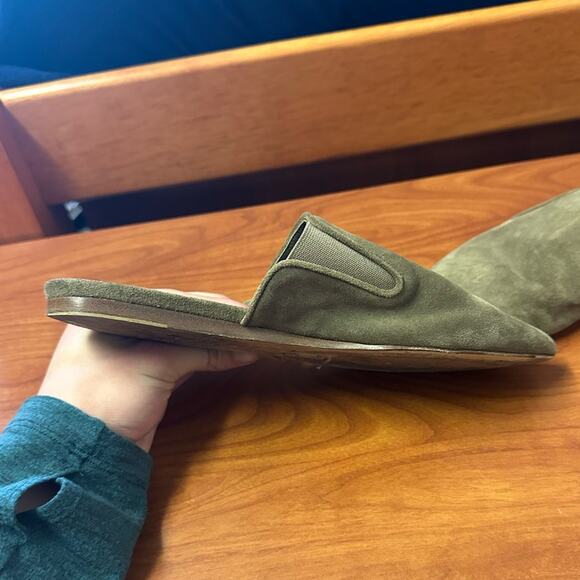 Jenni Kayne Suede Mules in Laurel Size 37 7 Casual Shoes Capsule Minimalist - Picture 10 of 16